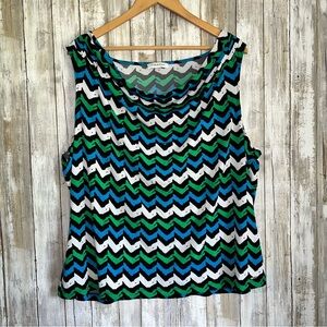 Calvin Klein Sleeveless Chevron Blouse